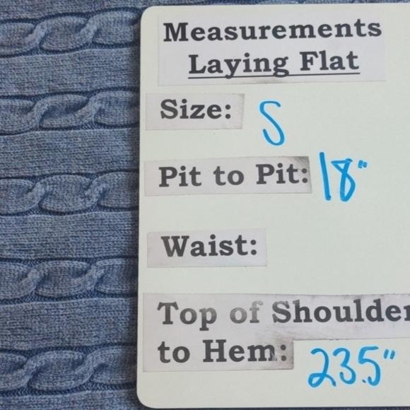 Aeropostale Blue Cable Knit V Neck Sweater Vest size Small - Picture 7 of 7